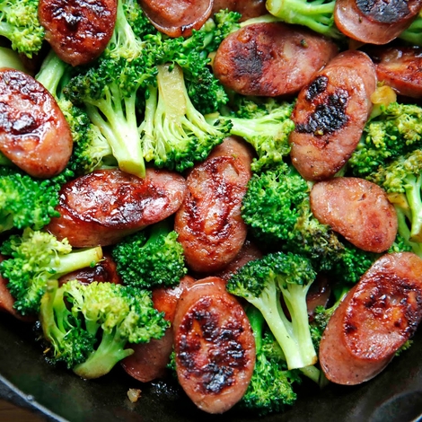 Keto Stir Fried Sausage and Broccoli