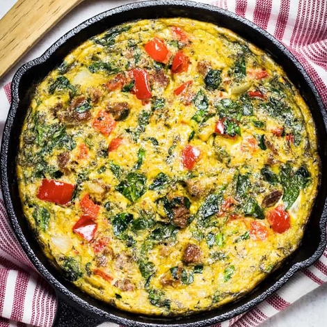 Frittata - Sausage, Egg and Spinach