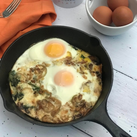 Spinach and Mushroom Breakfast Skillet