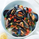 Tomato Garlic Mussels